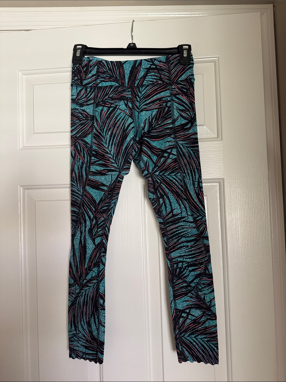 Lululemon Womens Teal Palm-Print Leggings